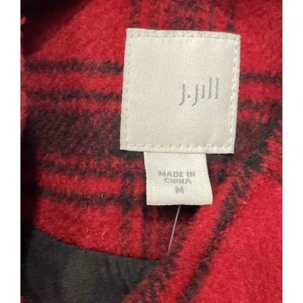 J.‎ Jill Red Buffalo Plaid Wool Blend Quilted Vest Womens Medium NWT